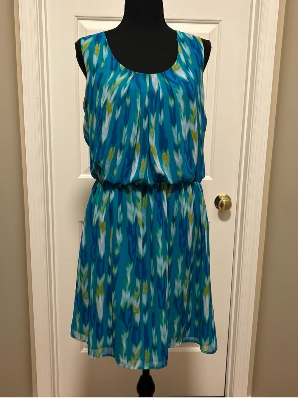 a.n.a Blue Teal Print Sleeveless Sundress